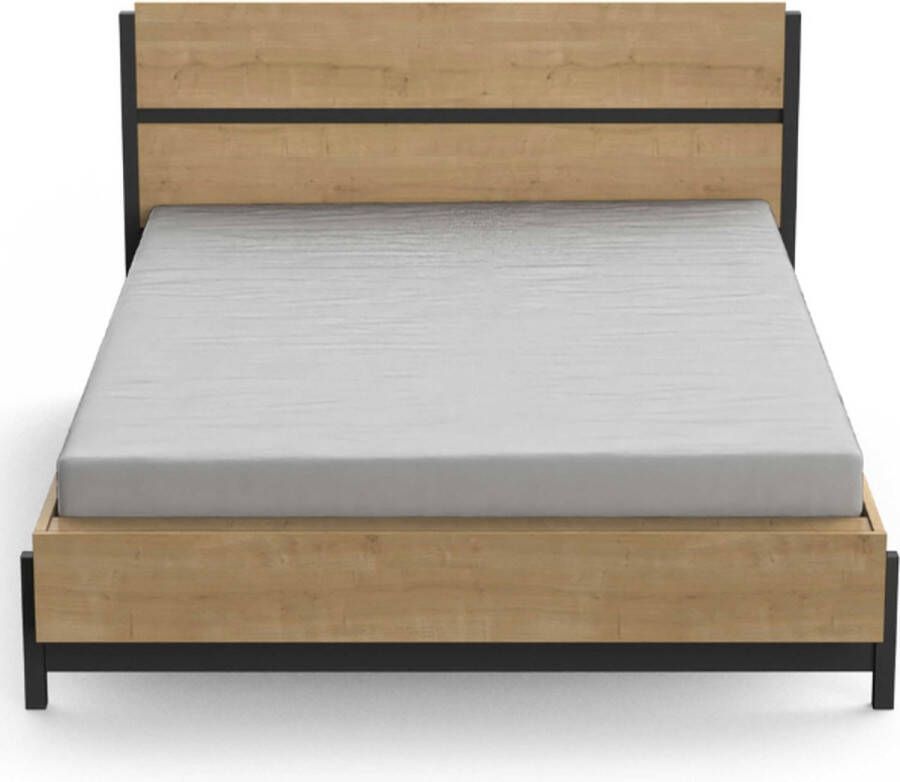 Craft Adult Bed 140 x 190 200 cm Melamine Hamilton Chene Decor Franse ie Demeyere - Foto 2