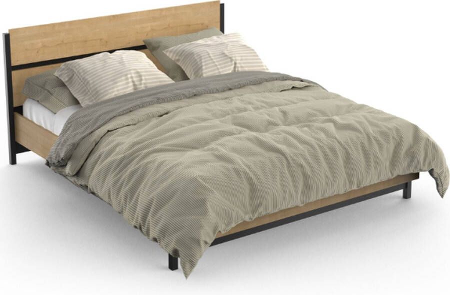 Habitat & Jardin Craft Tweepersoonsbed Hout 160 x 200 cm Bruin - Foto 5