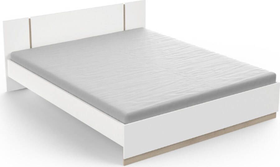 CBA EMOB Bed Waylon 160 x 200 cm-Kronberg eik Waterford eik Tweepersoonsbedden Bruin Melamine; Spaanplaat Tweepersoonsbedden Tweepersoons Normaal bed Op voorraad - Foto 4