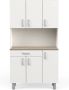 BELFURNDEM belfurn Keukenbuffet Garlic 100cm breed in witte melamine met eiken blad - Thumbnail 1