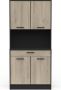 BELFURNDEM Belfurn Keukenbuffet Napoli 84cm breed in eiken zwart melamine - Thumbnail 1