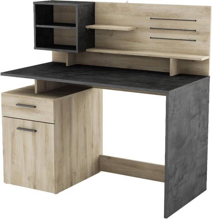 CBA EMOB Hoekbureau Malicia 121 5 x 116 2 x 119 6 cm Bruin Hoekbureaus Bruin MDF Hoekbureaus Op voorraad - Foto 2