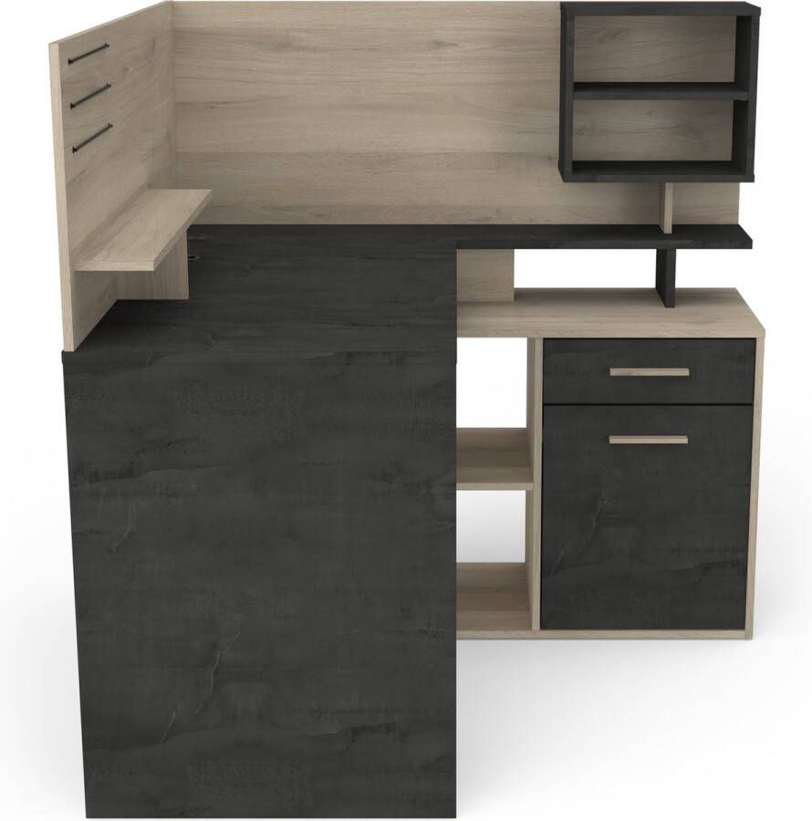 CBA EMOB Hoekbureau Malicia 121 5 x 116 2 x 119 6 cm Bruin Hoekbureaus Bruin MDF Hoekbureaus Op voorraad - Foto 4