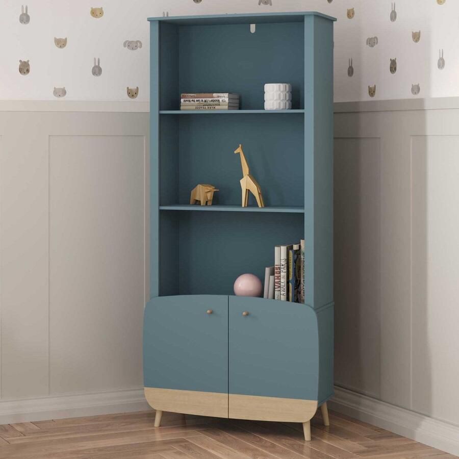 CBA Boekenkast Firmiana 77 4 x 37 5 x 177 cm Blauw