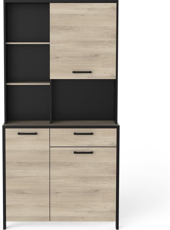 CBA Buffetkast Chili 104 x 39 6 x 203 5 cm Zwart-eik - Foto 2