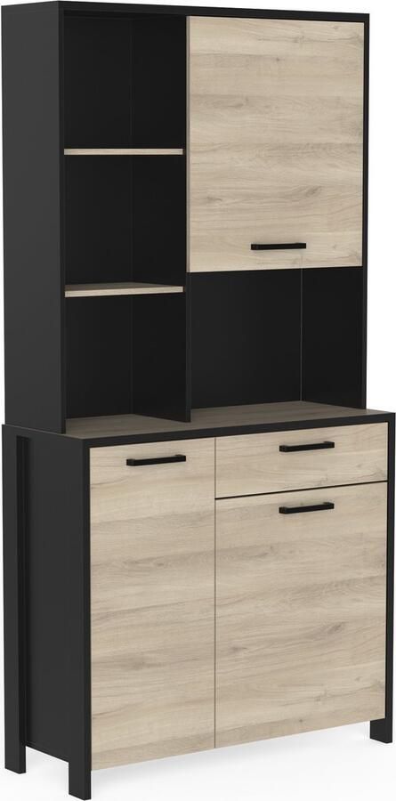 CBA Buffetkast Chili 104 x 39 6 x 203 5 cm Zwart-eik