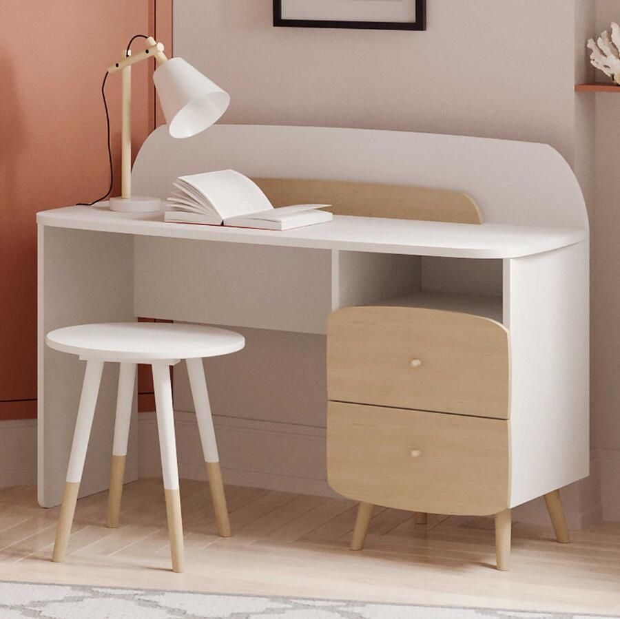 CBA EMOB Kinderbureau Firmiana 99 x 48 x 67 1 cm Wit Kantoor Wit MDF Kantoor Op voorraad