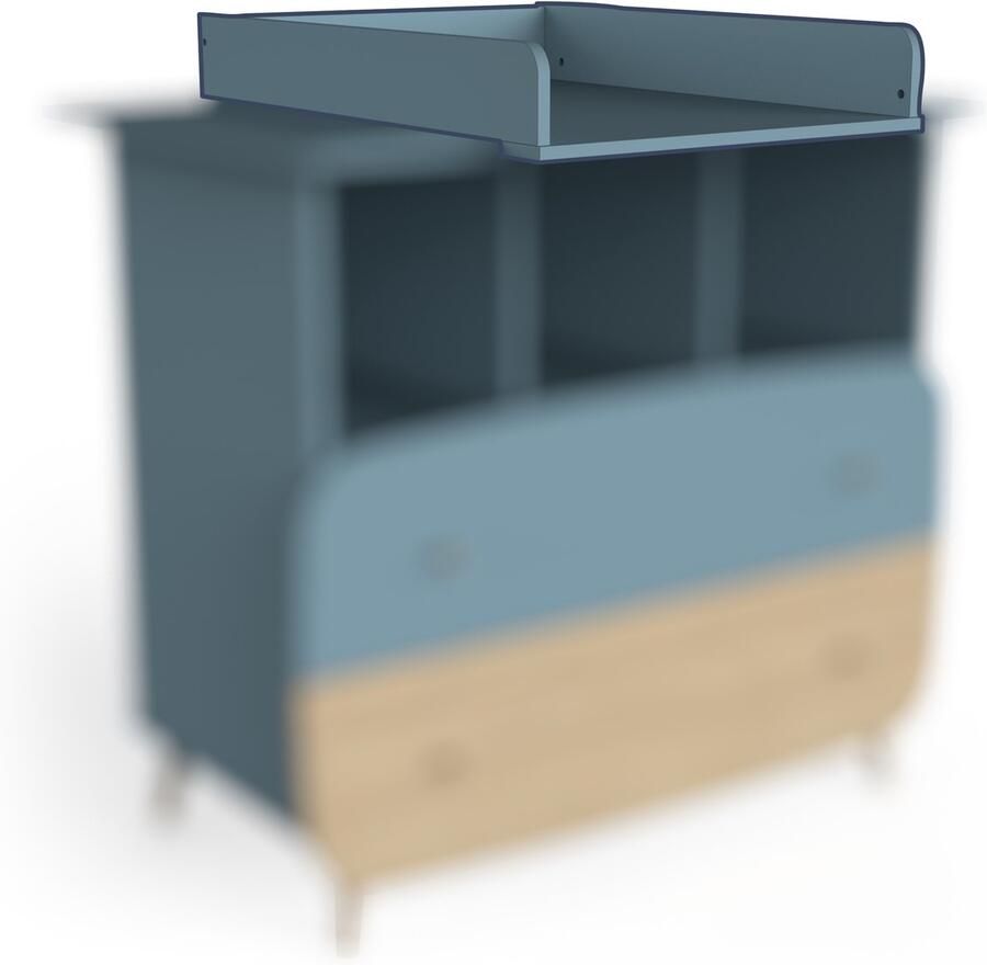 CBA Verzorgingstafeltje voor commode Firmiana 96 x 71 7 x 11 5 cm Blauw