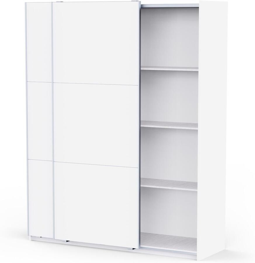 CBA Kledingkast met schuifdeuren 180x224 cm Alhambra witte melamine