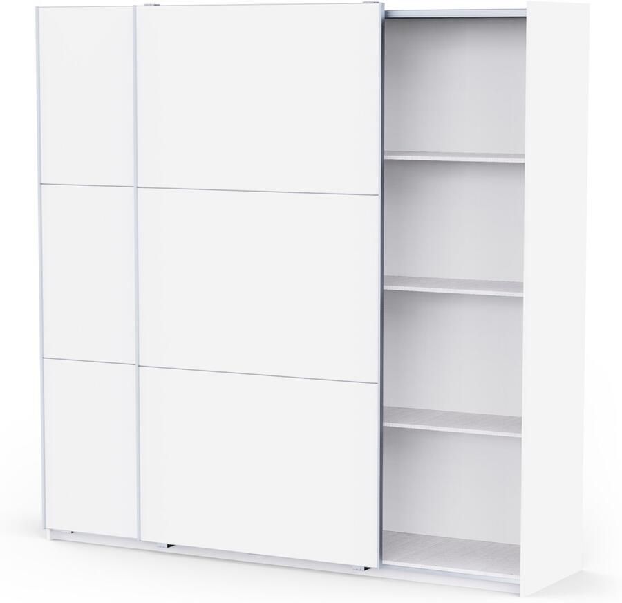 CBA Kledingkast met schuifdeuren 220x224 cm Alhambra witte melamine
