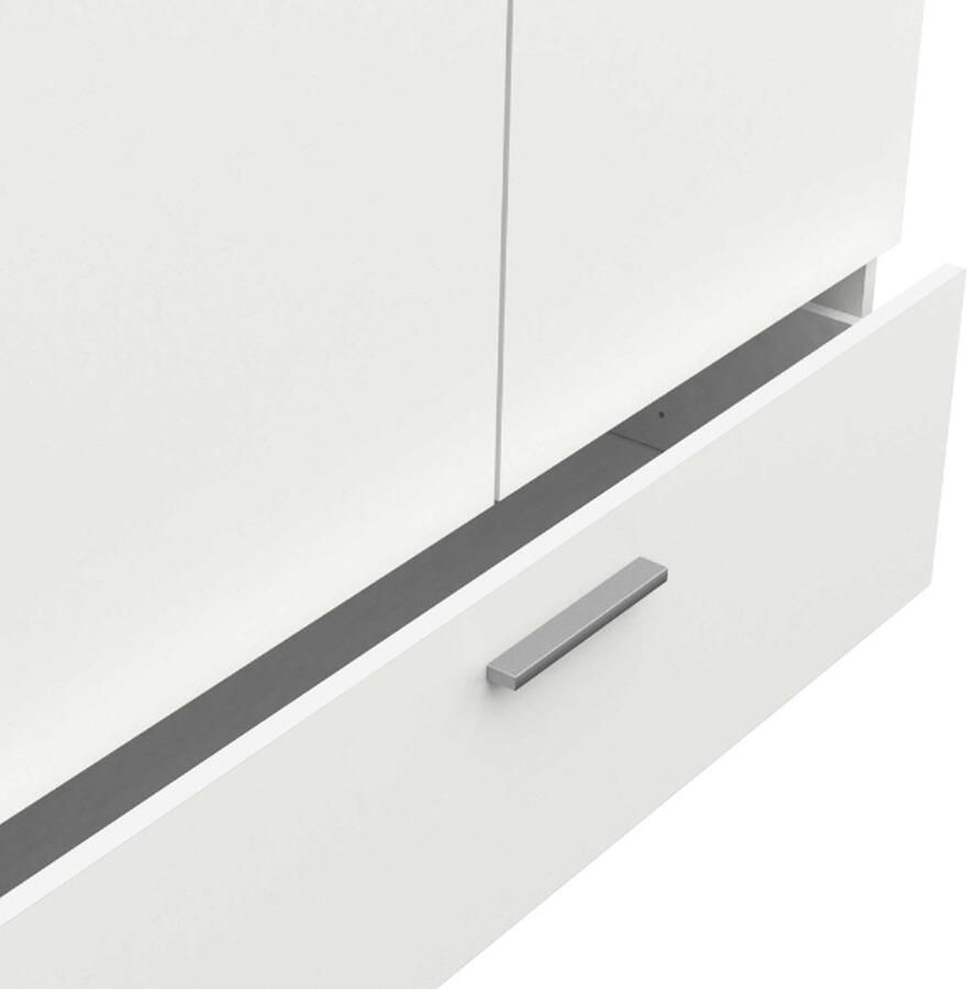 CBA Kleerkast Maura 2 draaideuren 1 kledingroede 1 legplank en 1 lade-mat wit