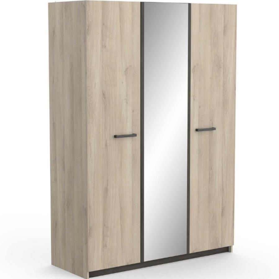 CBA Kleerkast Waylon 3 draaideuren 1 kledingroede en 4 legplanken-Kronberg eik Waterford eik - Foto 3