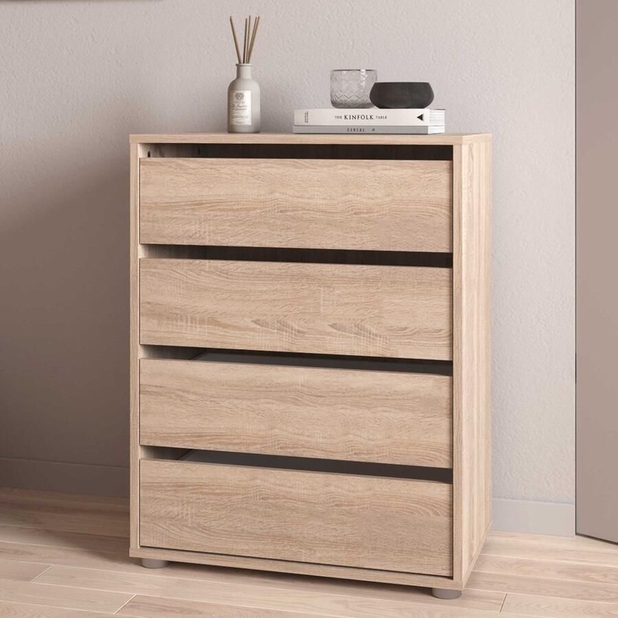 CBA Ladekast Blokty 60x40x76cm 4 lades eikdecor