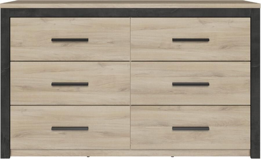 Demeyere Colorado ladekast met 6 laden Kornberg eiken decor B 129 1 x H 77 1 x D 41 8 cm - Foto 2