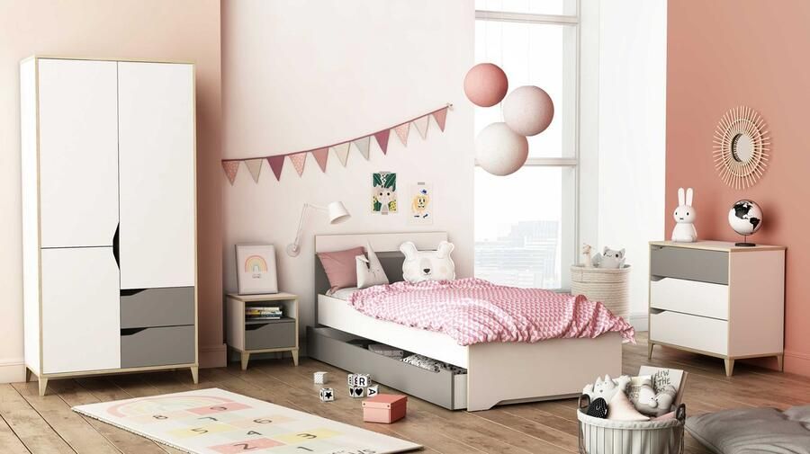 CBA Ladekast Gerry-lichtgrijs mat wit Kronberg eik - Foto 2