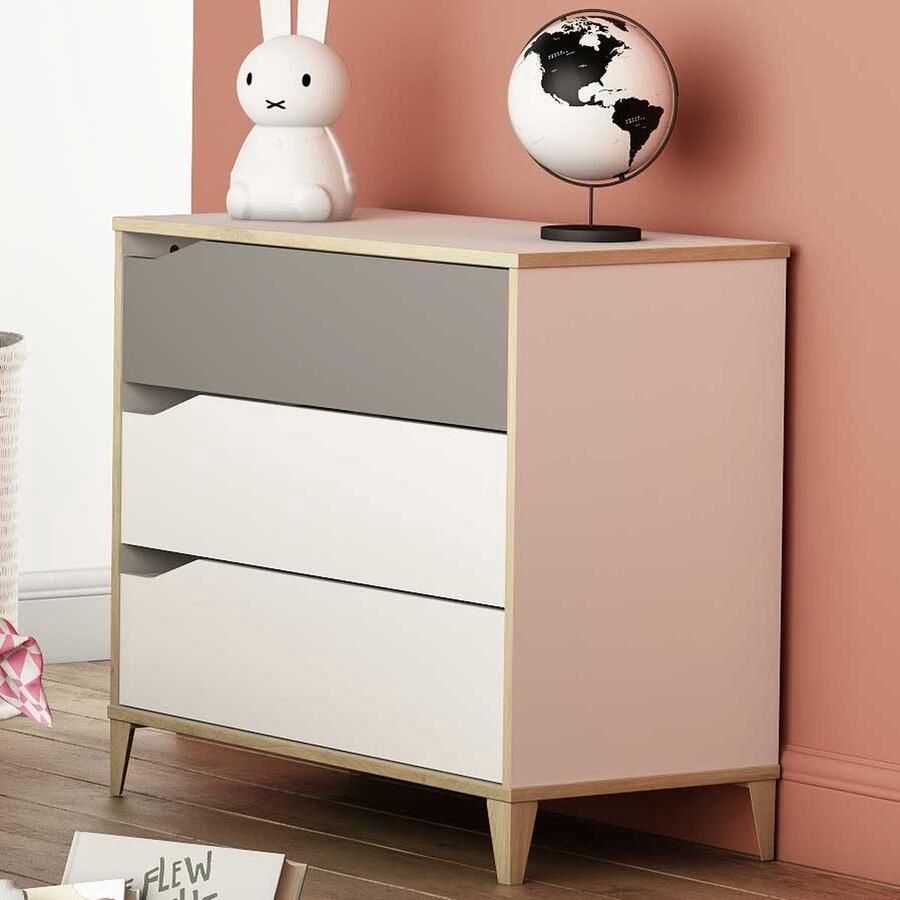 CBA Ladekast Gerry-lichtgrijs mat wit Kronberg eik