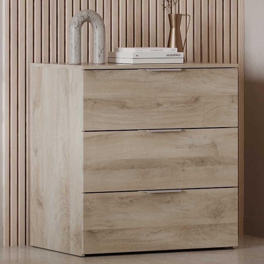 CBA Ladekast Micheline 80x41x81cm 3 lades eikdecor