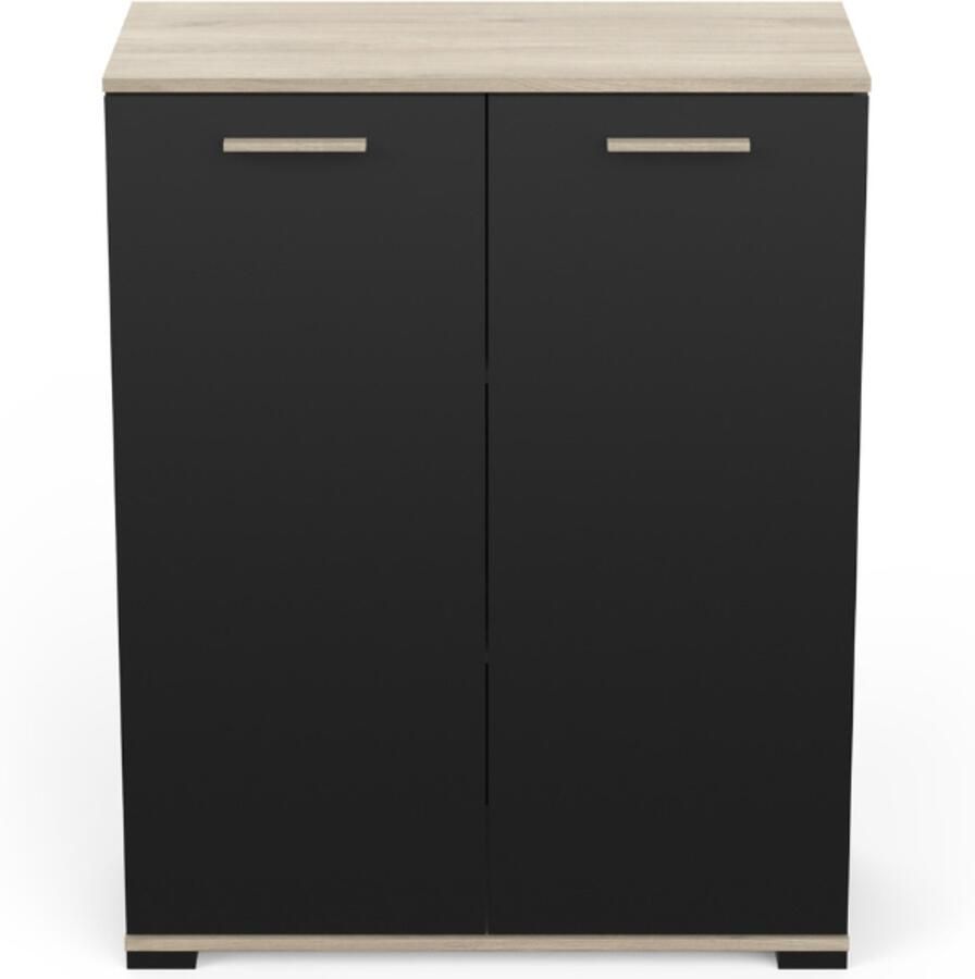 CBA Opbergkastje Liva 2 draaideuren-Kronberg eik matzwart