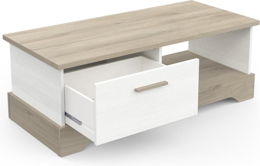 DEMEYERE Belfurn Salontafel Cottage 110x50cm met 1 lade in kronberg eik en wit