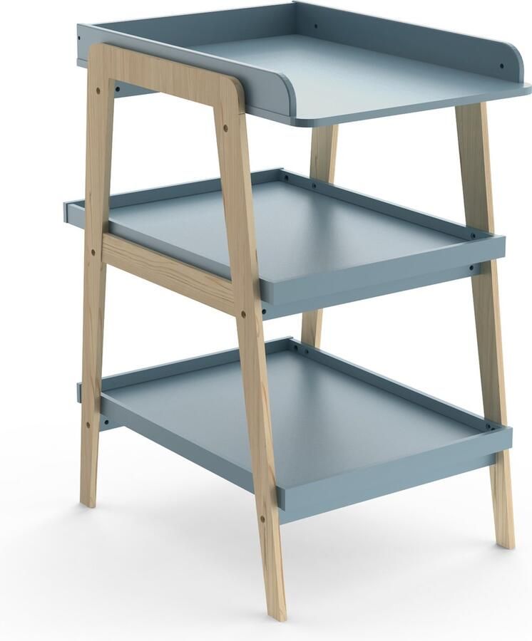 CBA EMOB Verzorgingstafel Tsuga 75 x 58 x 101 2 cm Blauw Babykamer Blauw MDF Babykamer Op voorraad - Foto 2