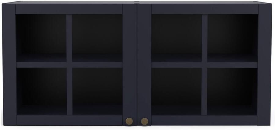 CBA Keuken hangkast glas CHESTER 120 cm in een dekor van indigo blauw