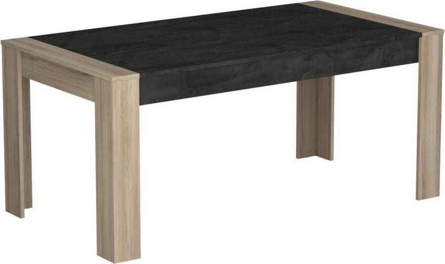 CBA EMOB Eettafel Shane 170 x 90 cm-Kronberg eik Sidewalk zwart Kantoortafels Zwart Melamine; Spaanplaat Kantoortafels Op voorraad