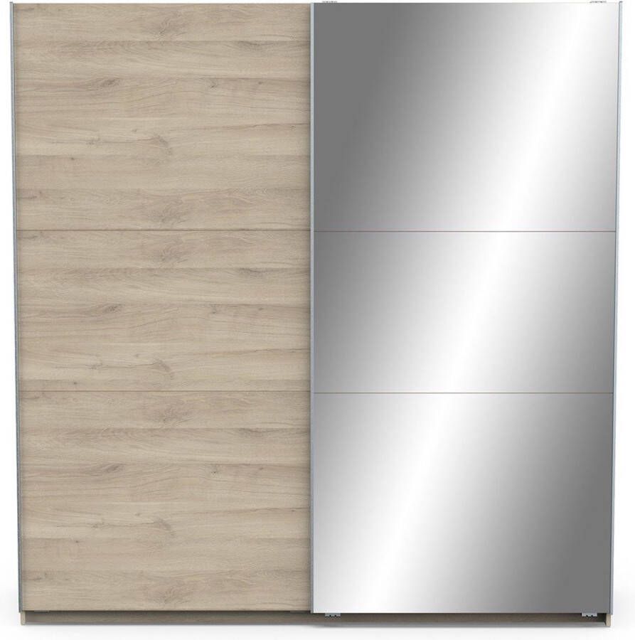 Demeyere GHOST kledingkast Kronberg eiken decor 2 schuifdeuren + spiegel L.194 5 x D.59 9 x H.203 cm