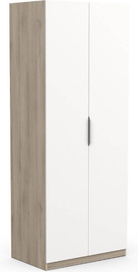 Demeyere GHOST kledingkast Kronberg eiken en mat wit decor 2 deuren L.79 4 x D.51 1 x H. 203 cm - Foto 7