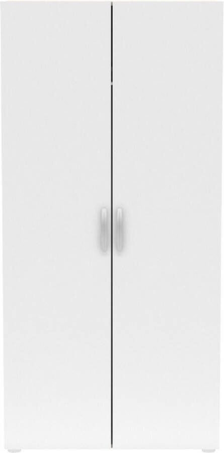 CBA Kleerkast Noni-2 draaideuren 1 kledingroede en 3 legplanken-Shannon eik mat wit - Foto 4