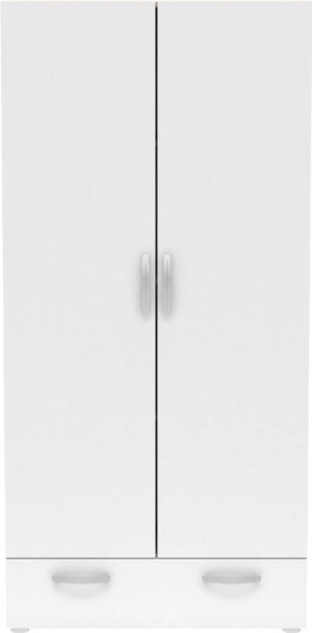 CBA Opbergkast Noni-2 draaideuren 3 legplanken en 1 lade-Shannon eik mat wit - Foto 5