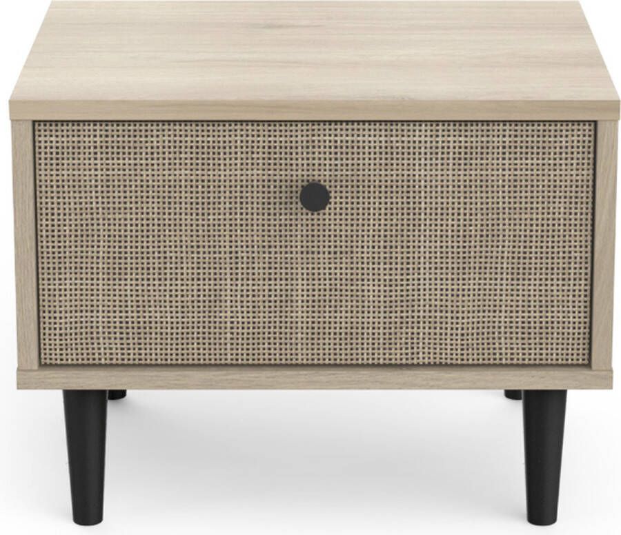 CALICOSY Nachtkastje Saïgon hout- en rietmotif - Foto 2