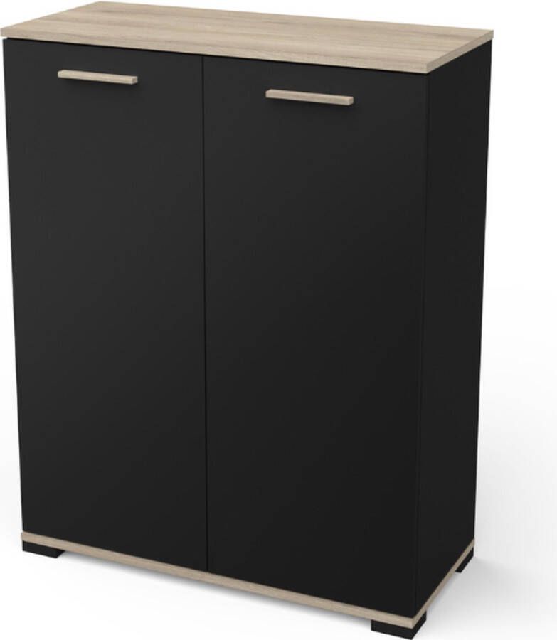 CBA Opbergkastje Liva 2 draaideuren-Kronberg eik matzwart - Foto 3