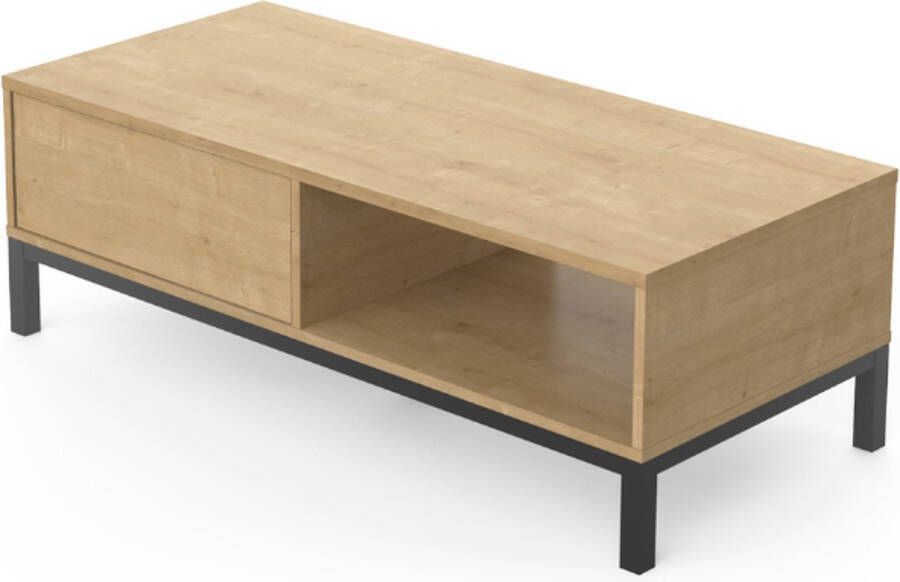 Demeyere Salontafel 1 lade 1 nis CRAFT Rechthoekig Hamilton Eik Zwart 110 4 x 50 x 36 9 cm DEMEYRE - Foto 2
