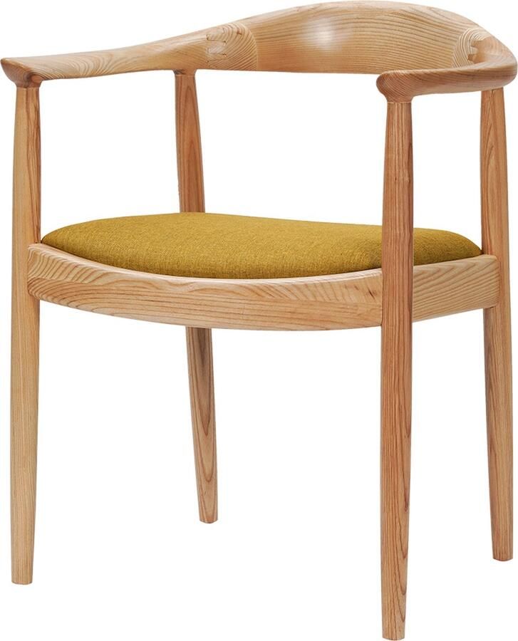 CD Furniture Cavel Furniture Eetkamerstoel Kennedy Naturel Essen Frame Oker Linnen Zitting