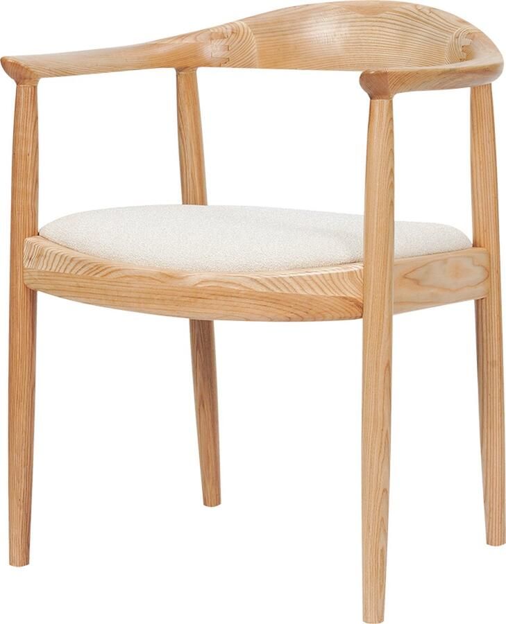 CD Furniture Cavel Furniture Eetkamerstoel Kennedy Naturel Essen Frame Wit Teddy Zitting