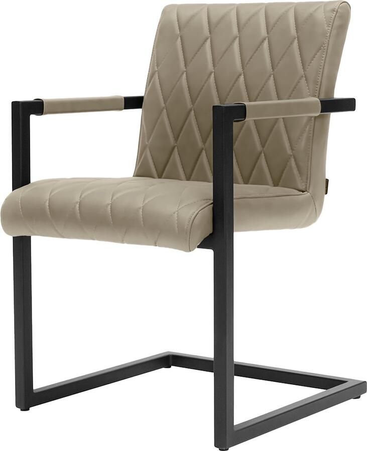 CD Furniture Eetkamerstoel Huntor Taupe Kunstleer Met Armleuning