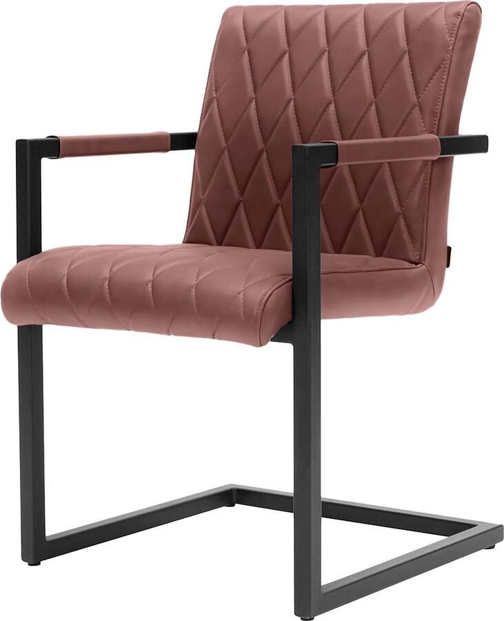 CD Furniture Eetkamerstoel Huntor Warm Bruin Kunstleer Met Armleuning