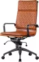CD Furniture Diamond Softpad Bureaustoel Cognac Hoge Rug Vintage Cognac Bruin Frosted Black Frame - Thumbnail 2