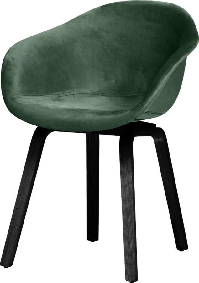 CD Furniture Hay Chair Style Forest Green Velvet Fluweel Groen Zwart onderstel Uitverkoop voordeel!
