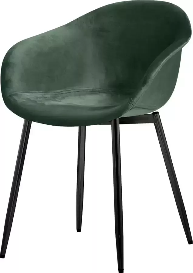 CD Furniture HEJ Chair Metal Forest Green Velvet met Zwart onderstel