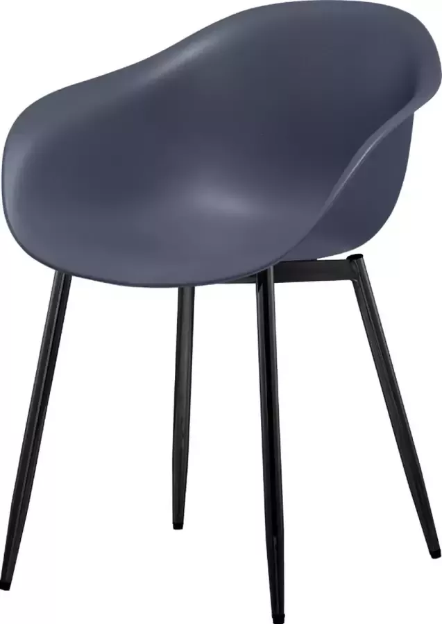 CD Furniture HEJ Kuipstoel Grijze Kunststof Zitting Zwart Onderstel Staffelkorting bij 4 en 8 of meer