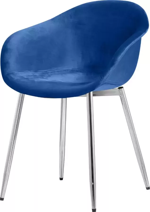 CD Furniture Velvet Kuipstoel HEJ Kings Blue Chroom Onderstel Uitverkoop korting!
