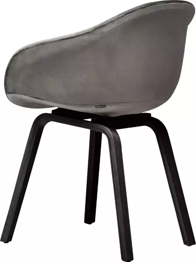 CD Furniture HEJ Chair Wood Elegant Silver Velvet met Zwart onderstel