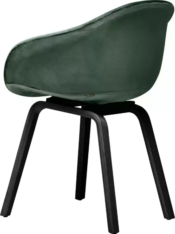 CD Furniture HEJ Chair Wood Forest Green Velvet met Zwart onderstel