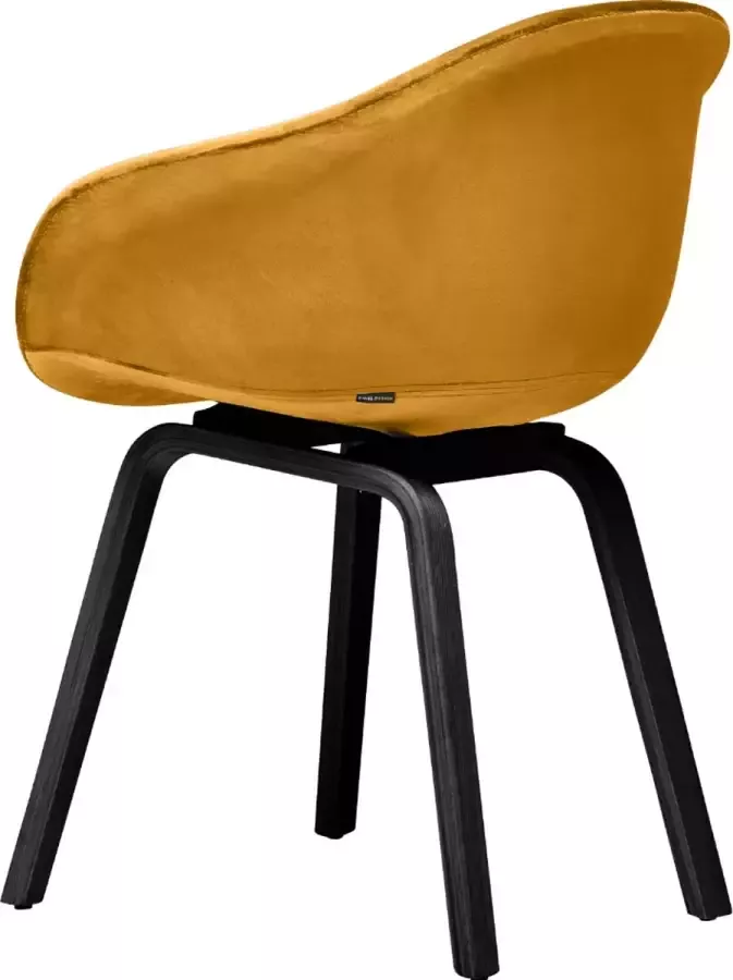 CD Furniture HEJ Chair Wood Okergold Velvet met Zwart onderstel