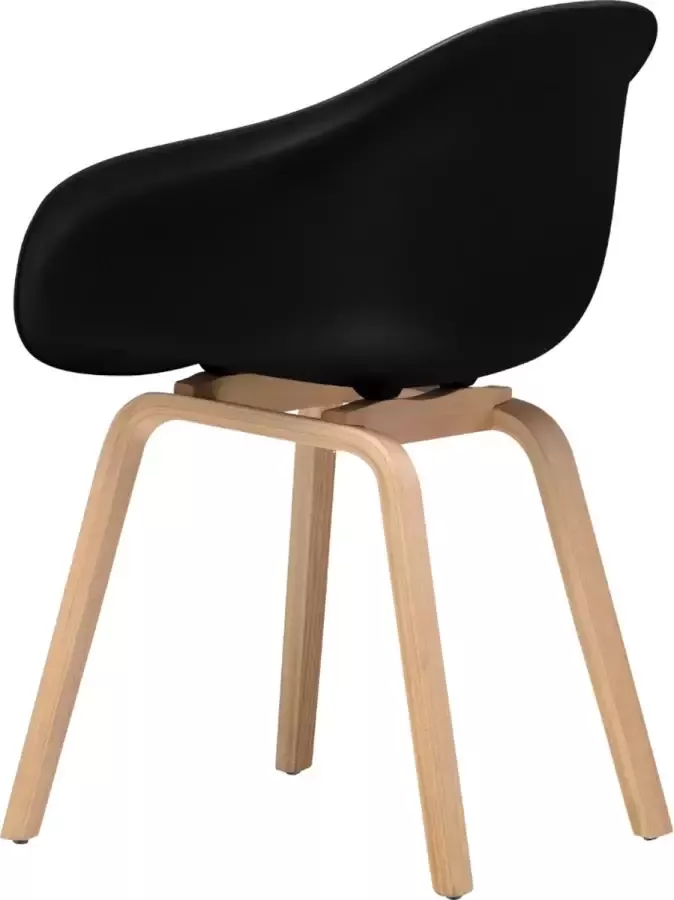 CD Furniture HEJ Chair Wood Zwart met Natuurlijk (licht hout) onderstel