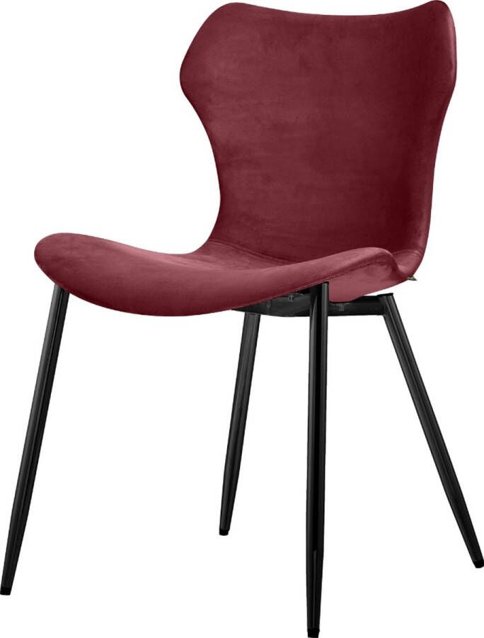 CD Furniture Rode Velvet Eetkamerstoel Vlinder Zwart Frame Laagste prijs garantie!