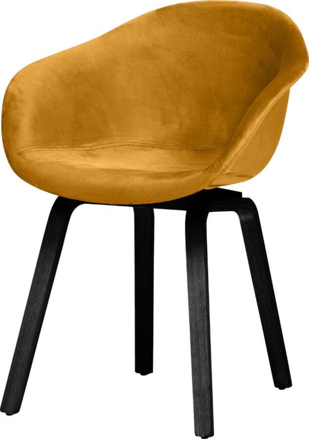 CD Furniture Velvet Eetkamerstoel HAY Chair Style Zwart Houten Onderstel Profiteer van korting!
