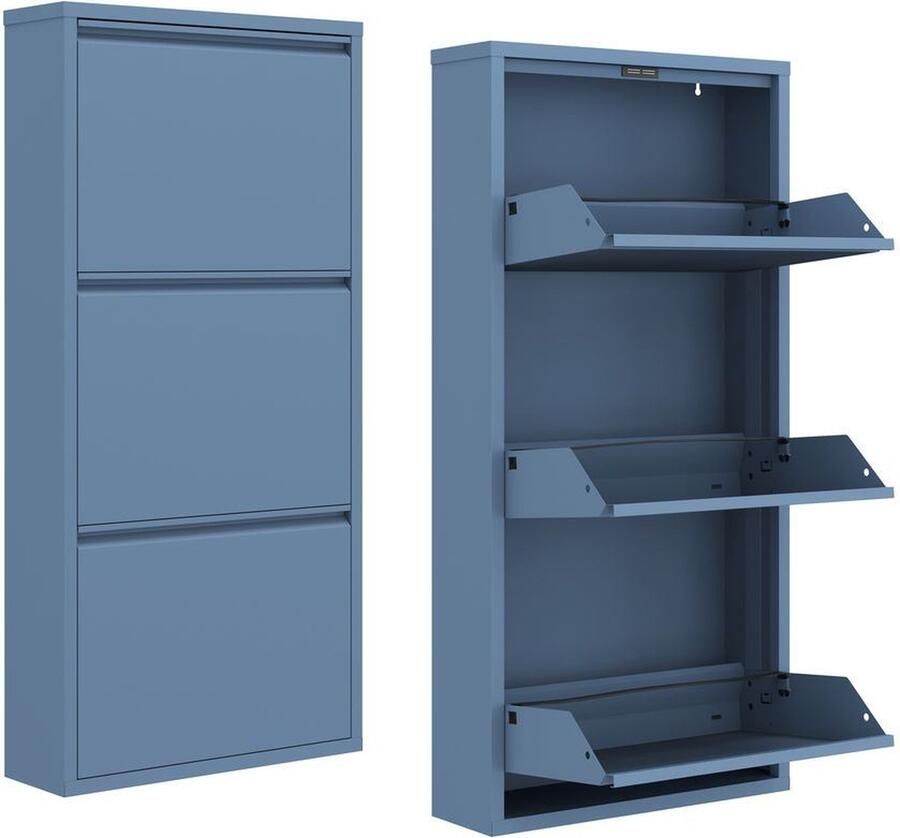 Ceha Europe Schoenenkast Bodi 3-vaks Ocean Blue