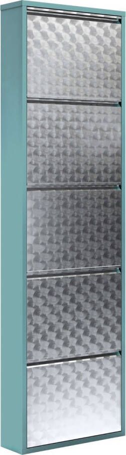 CEHA HOME Schoenenkast Bodi 5-vaks Dusty Turquoise Metallic